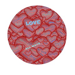 Love Hearts Valentine Red Symbol Mini Round Pill Box by Paksenen