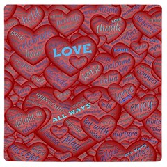 Love Hearts Valentine Red Symbol Uv Print Square Tile Coaster 