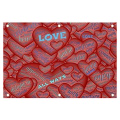 Love Hearts Valentine Red Symbol Banner And Sign 6  X 4 