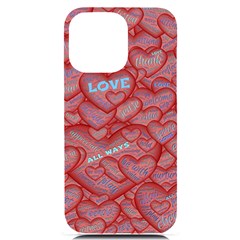 Love Hearts Valentine Red Symbol Iphone 14 Pro Max Black Uv Print Case by Paksenen