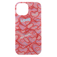 Love Hearts Valentine Red Symbol Iphone 15 Black Uv Print Pc Hardshell Case by Paksenen