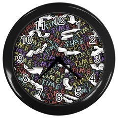 Time Nonlinear Curved Undirected Wall Clock (black) by Paksenen