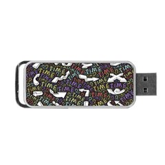 Time Nonlinear Curved Undirected Portable Usb Flash (one Side) by Paksenen