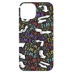 Time Nonlinear Curved Undirected Iphone 14 Black Uv Print Case by Paksenen