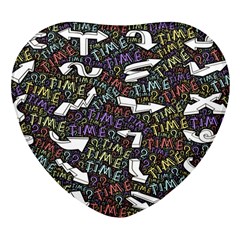 Time Nonlinear Curved Undirected Heart Glass Fridge Magnet (4 Pack) by Paksenen