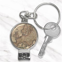 Old Vintage Classic Map Of Europe Nail Clippers Key Chain by Paksenen