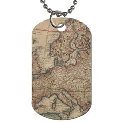 Old Vintage Classic Map Of Europe Dog Tag (one Side)