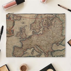 Old Vintage Classic Map Of Europe Cosmetic Bag (xl) by Paksenen