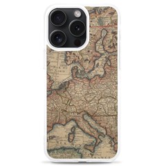 Old Vintage Classic Map Of Europe Iphone 15 Pro Max Tpu Uv Print Case by Paksenen