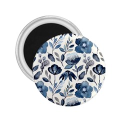 Indigo Watercolor Floral Seamless-pattern 2.25  Magnets