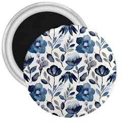 Indigo Watercolor Floral Seamless-pattern 3  Magnets