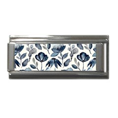 Indigo Watercolor Floral Seamless-pattern Superlink Italian Charm (9mm)