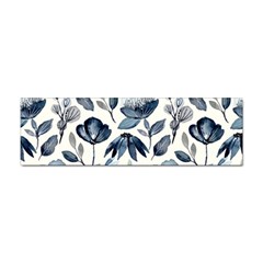 Indigo Watercolor Floral Seamless-pattern Sticker (Bumper)