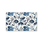 Indigo Watercolor Floral Seamless-pattern Sticker Rectangular (10 pack) Front