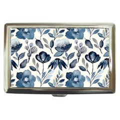 Indigo Watercolor Floral Seamless-pattern Cigarette Money Case