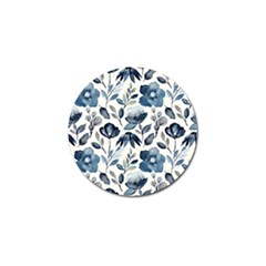 Indigo Watercolor Floral Seamless-pattern Golf Ball Marker by Ket1n9