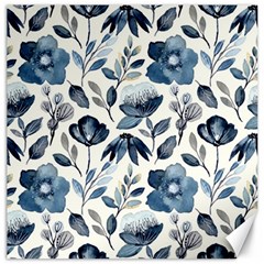 Indigo Watercolor Floral Seamless-pattern Canvas 12  x 12 