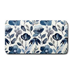 Indigo Watercolor Floral Seamless-pattern Medium Bar Mat