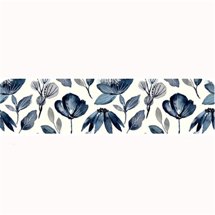 Indigo Watercolor Floral Seamless-pattern Large Bar Mat