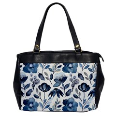 Indigo Watercolor Floral Seamless-pattern Oversize Office Handbag by Ket1n9