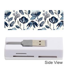 Indigo Watercolor Floral Seamless-pattern Memory Card Reader (stick) by Ket1n9