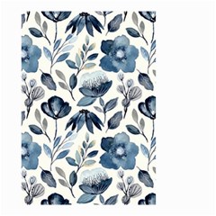 Indigo Watercolor Floral Seamless-pattern Small Garden Flag (Two Sides)