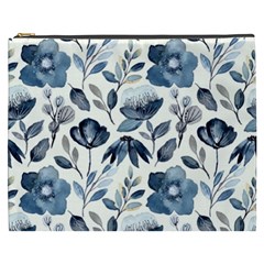 Indigo Watercolor Floral Seamless-pattern Cosmetic Bag (xxxl) by Ket1n9