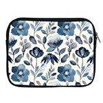 Indigo Watercolor Floral Seamless-pattern Apple iPad 2/3/4 Zipper Cases Front