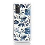 Indigo Watercolor Floral Seamless-pattern Samsung Galaxy S20 6.2 Inch TPU UV Case Front