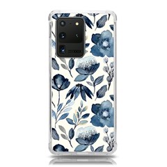 Indigo Watercolor Floral Seamless-pattern Samsung Galaxy S20 Ultra 6.9 Inch TPU UV Case