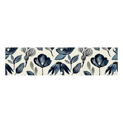 Indigo Watercolor Floral Seamless-pattern Banner And Sign 4  X 1  by Ket1n9