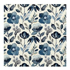 Indigo Watercolor Floral Seamless-pattern Banner and Sign 4  x 4 