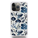 Indigo Watercolor Floral Seamless-pattern iPhone 13 Pro TPU UV Print Case Front