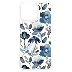 Indigo Watercolor Floral Seamless-pattern Iphone 15 Pro Max Tpu Uv Print Case by Ket1n9