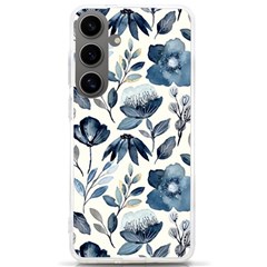 Indigo Watercolor Floral Seamless-pattern Samsung Galaxy S24 Ultra 6.9 Inch TPU UV Case