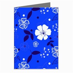 Blooming Seamless Pattern Blue Colors Greeting Card by Ket1n9