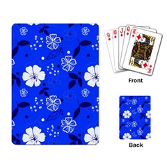 Blooming Seamless Pattern Blue Colors Playing Cards Single Design (rectangle)