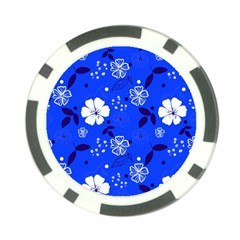 Blooming Seamless Pattern Blue Colors Poker Chip Card Guard (10 Pack) by Ket1n9