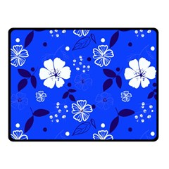 Blooming Seamless Pattern Blue Colors Fleece Blanket (small) by Ket1n9