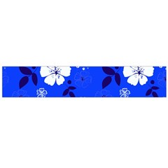 Blooming Seamless Pattern Blue Colors Large Premium Plush Fleece Scarf 