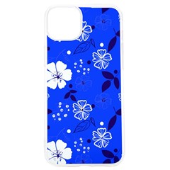 Blooming Seamless Pattern Blue Colors Iphone 15 Pro Tpu Uv Print Case