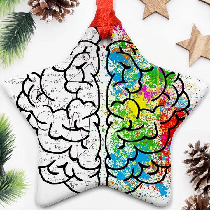 Brain Mind Psychology Idea Drawing Ornament (Star)