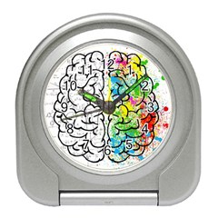 Brain Mind Psychology Idea Drawing Travel Alarm Clock by Loisa77