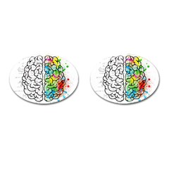 Brain Mind Psychology Idea Drawing Cufflinks (oval) by Loisa77