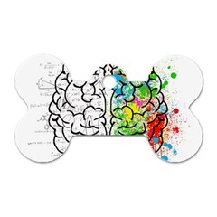 Brain Mind Psychology Idea Drawing Dog Tag Bone (two Sides) by Loisa77