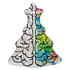 Brain Mind Psychology Idea Drawing Christmas Tree Ornament (two Sides) by Loisa77