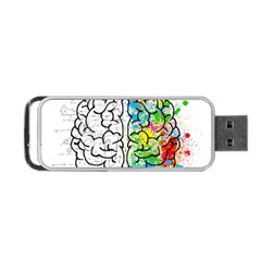 Brain Mind Psychology Idea Drawing Portable Usb Flash (one Side) by Loisa77