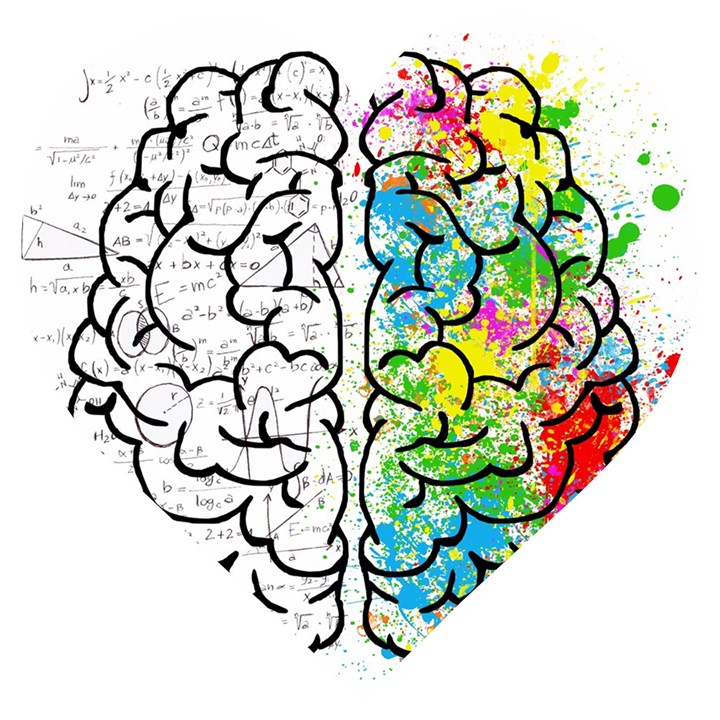 Brain Mind Psychology Idea Drawing Wooden Puzzle Heart