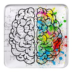 Brain Mind Psychology Idea Drawing Square Glass Fridge Magnet (4 Pack) by Loisa77