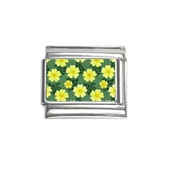 Bloom Flowering Yellow Blade Green Italian Charm (9mm) by Loisa77